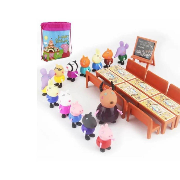 Bộ Đồ Chơi Lớp Học Heo Peppa Pig 21 Nhân Vật