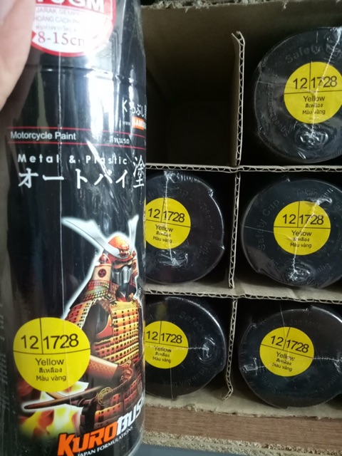 1728 _ Chai sơn xịt sơn xe máy Samurai 1728 màu vàng tươi shop uy tín, giao nhanh