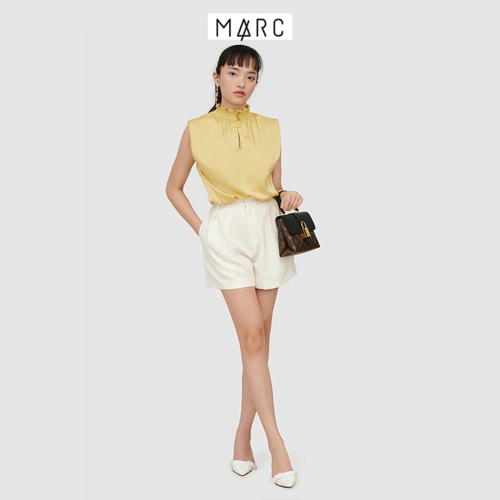 Áo kiểu nữ nhấn cổ smocking tay con - MARC FASHION