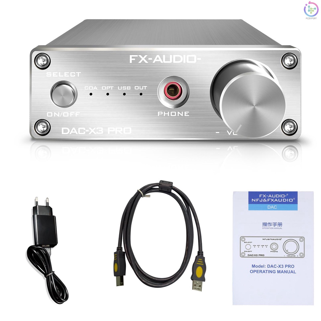 Bộ Khuếch Đại Âm Thanh FX-Audio X3PRO DAC Kỹ Thuật Số Sang Analog Bằng Bạc Cổng EU Cho PC-USB/Coaxial DC5V EU