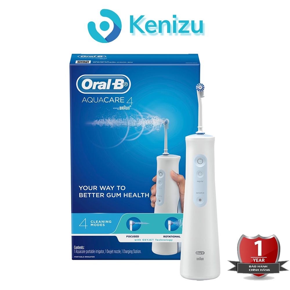 Tăm nước Oral-B Aquacare 4 không dây - Hàng chính hãng