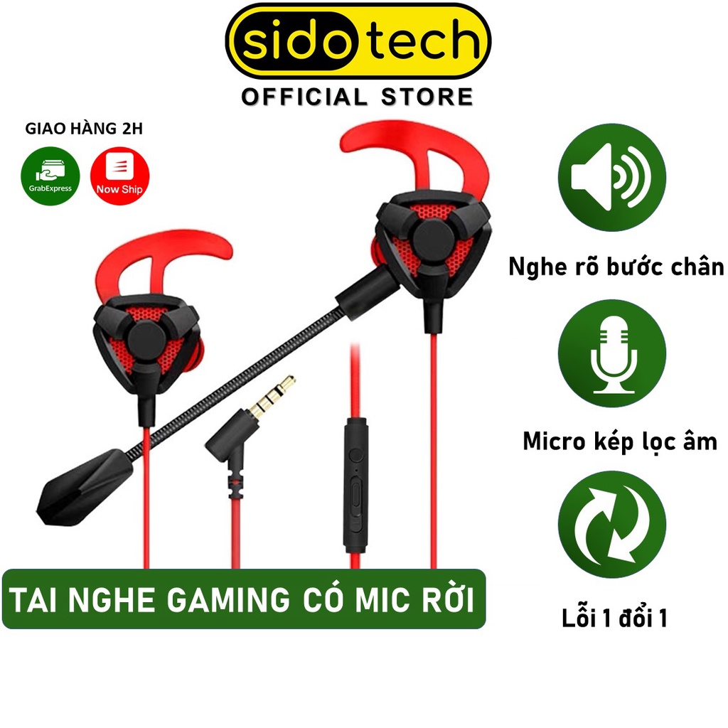 Tai nghe gaming có mic SIDOTECH G3M cho điện thoại dùng cho game thủ chơi game mobile Pubg FF Liên quân Tốc chiến ROS