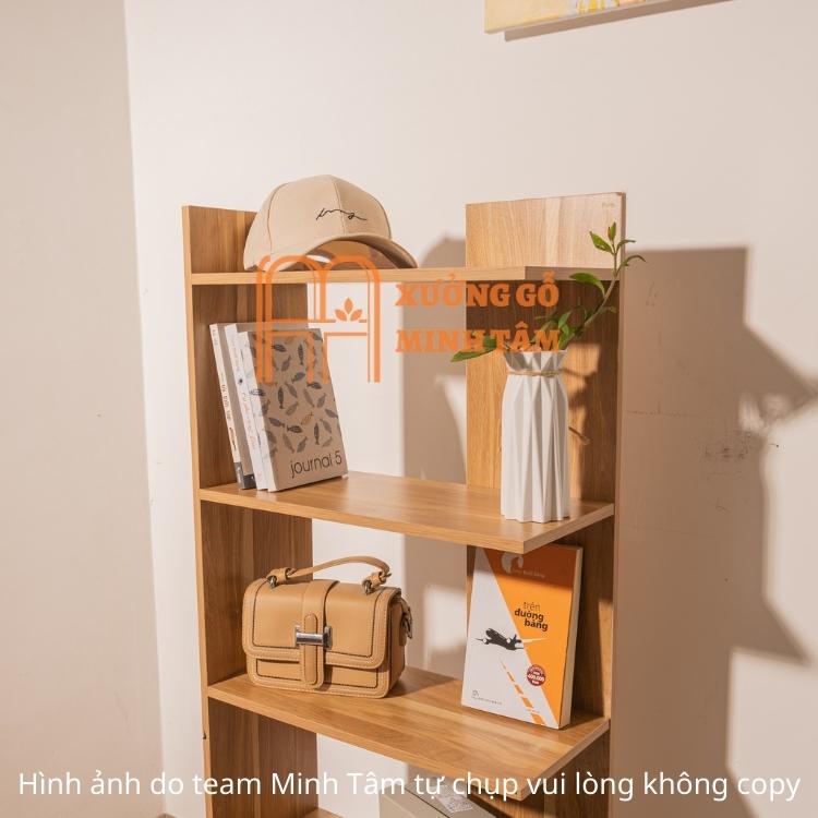 Kệ góc tường 5 tầng chất liệu gỗ MDF chống mốt mọt, phủ bóng, kích thước 120x50x20 cm l Kệ sách gỗ 5 tầng mdf tự lắp