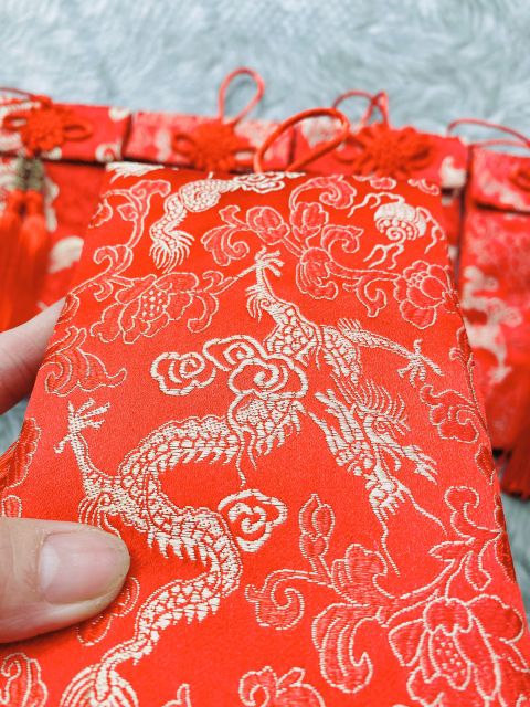 BAO LÌ XÌ VẢI GẤM CAO CẤP, bao lì xì tết, nạp tài ngày cưới
