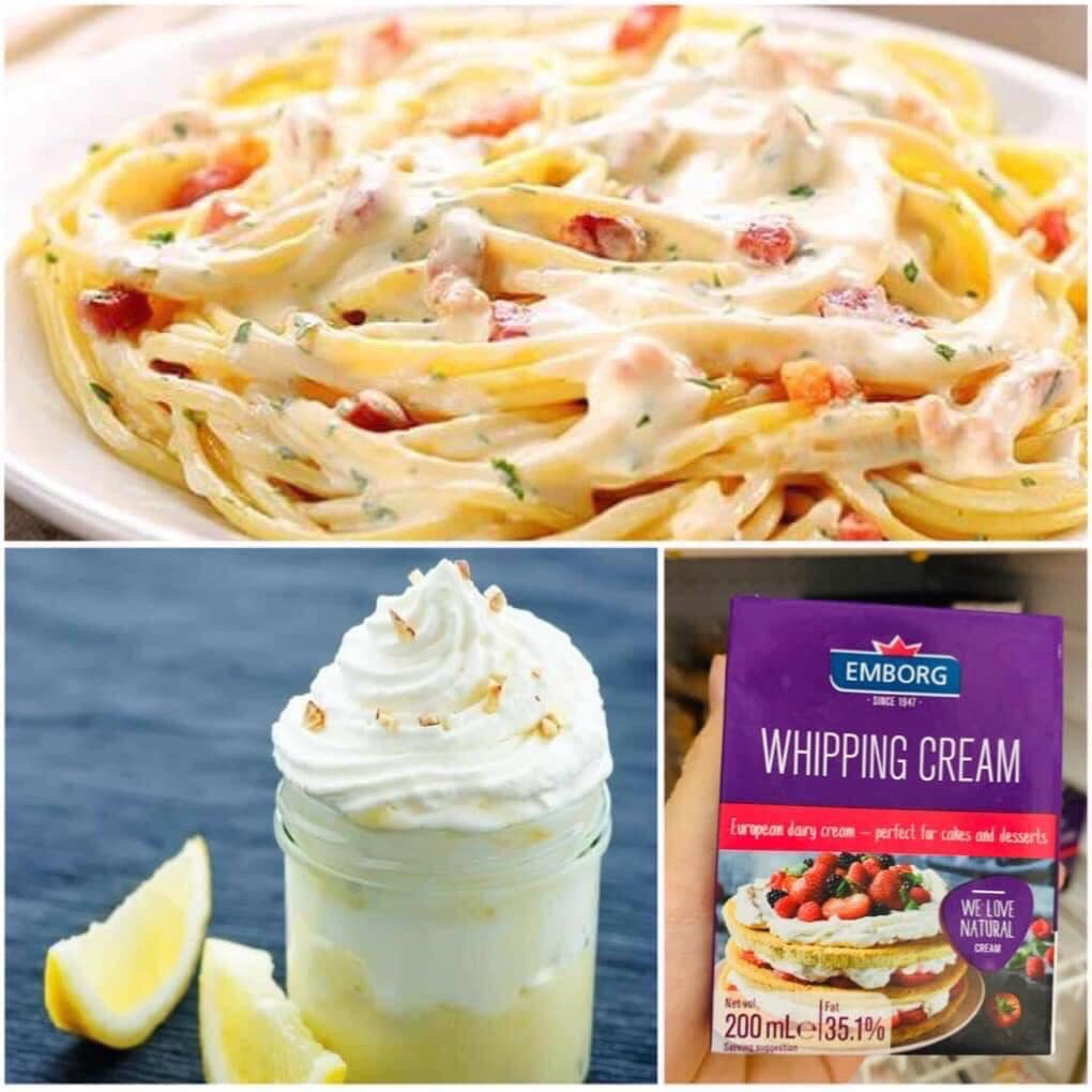 KEM SỮA NẤU Cooking Cream, Whipping cream Emborg, kem xịt Hiệu EMBORG
