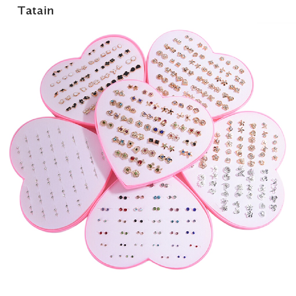 Bộ 36 đôi bông tai hình hoa đính đá thời trang cho nữ