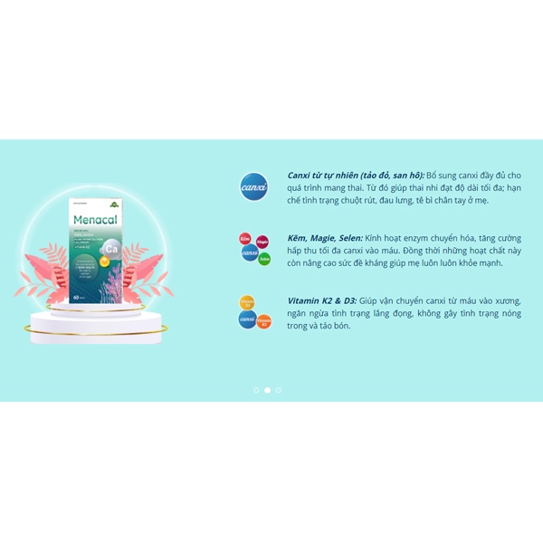 Aplicaps menacal canxi hữu cơ cho bà bầu Canxi d3 k2 mk7 Vitamin sau sinh Vitamin bà bầu Calci bầu Hộp 60 viên