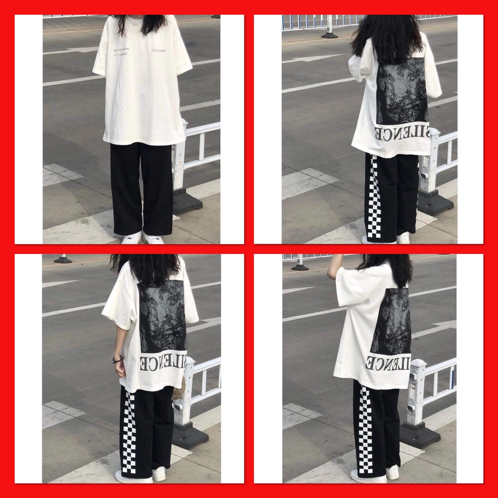 Bộ Quần Dài Đũi Kèm Thun Darkin Nữ [FREESHIP] Set đồ hè culottes suông ống rộng phối áo phông tay lỡ Ulzzang