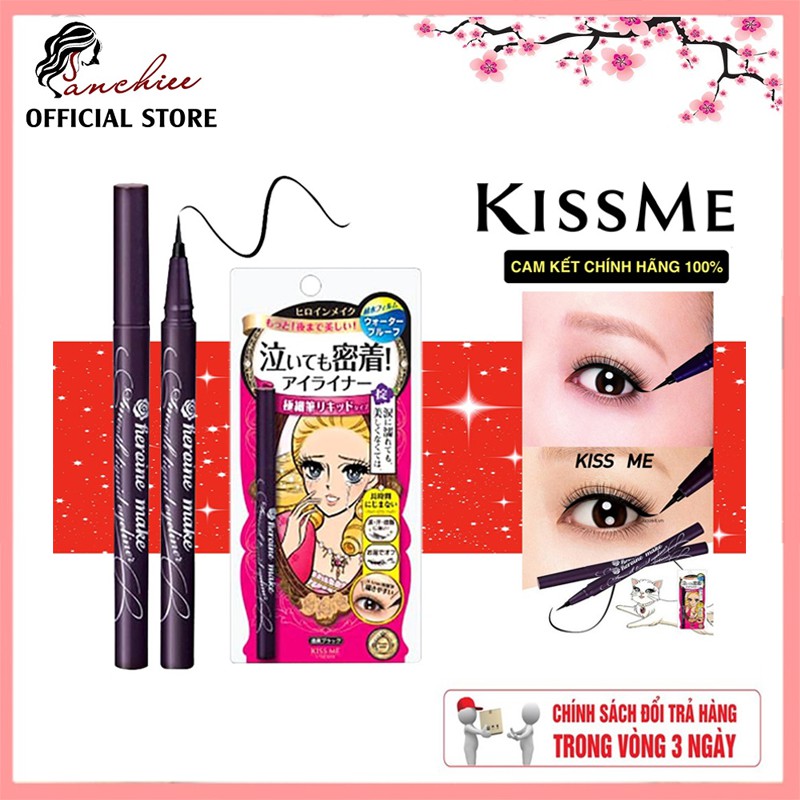 Kẻ mắt Kiss Me kẻ mắt nước kissme lâu trôi không lem, bút kẻ mắt chống nước | BigBuy360 - bigbuy360.vn