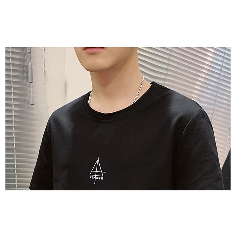 Áo Thun Tay Ngắn Cổ Tròn Dáng Rộng Chất Liệu Cotton Thời Trang Mùa Hè Cho Nam