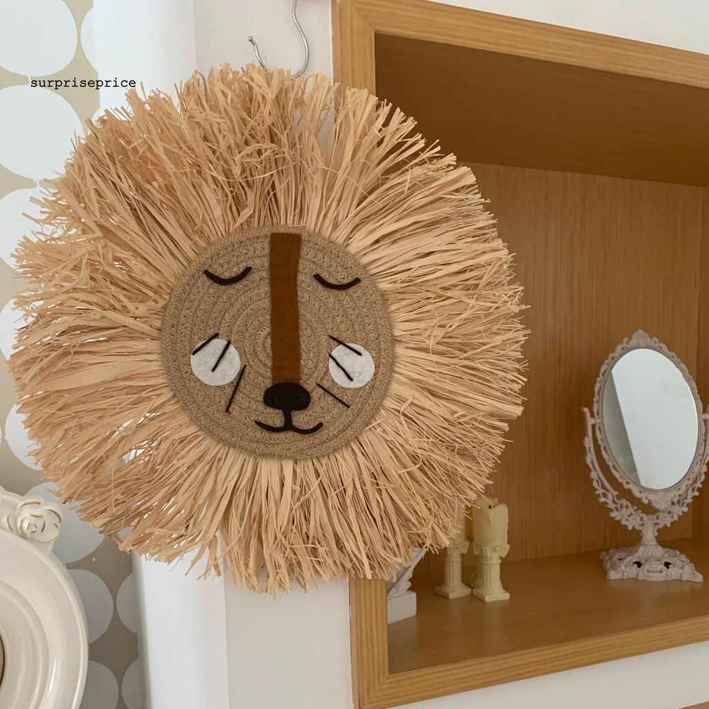 Phụ Kiện Treo Tường Trang Trí Hình Sư Tử Bằng Dây Cotton Đan