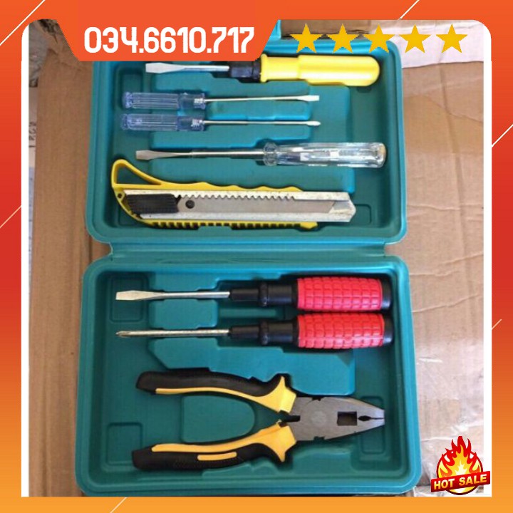 Bộ dụng cụ sửa chữa trong gia đình hộp xanh