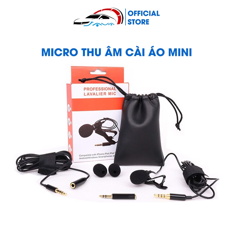 Micro thu âm cài áo mini [TẶNG KÈM DÂY NỐI DÀI] - Đầu tai nghe 3.5mm cho điện thoại, laptop, PC