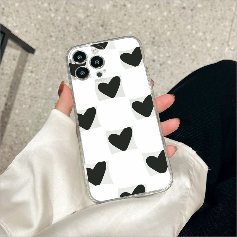 Ốp lưng iphone Ốp điện thoại SUNTAIHO TPU họa tiết trắng đen thích hợp cho iPhone 13 7 8 7+ 8+ X XR XSMAX 11 PRO 12 13 mini PRO PROMAX