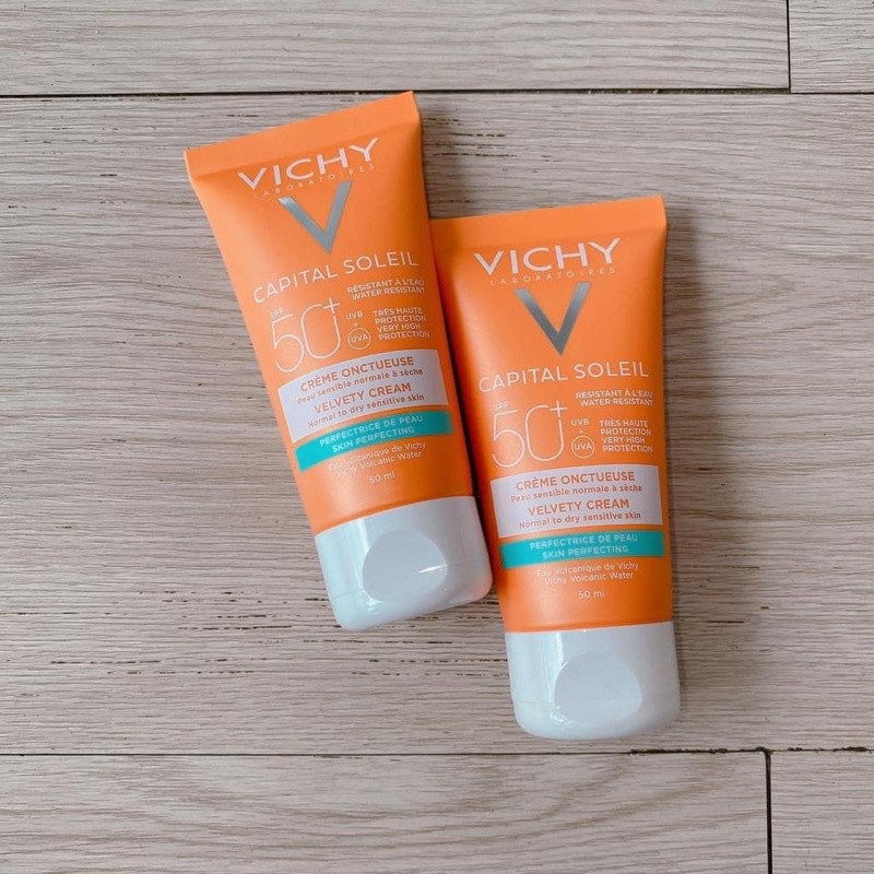 [[Hàng Pháp Bao Check] Kem Chống Nắng Vichy Capital Soleil Velvety (Da Khô) /Emulsion (Da Dầu) 50ml 