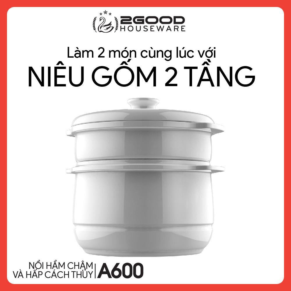 Nồi hầm chậm và hấp cách thủy đa năng 2GOOD A600