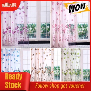Rèm cửa vải voile họa tiết hoa tulip dùng cho trang trí xinh xắn 100x200 cm