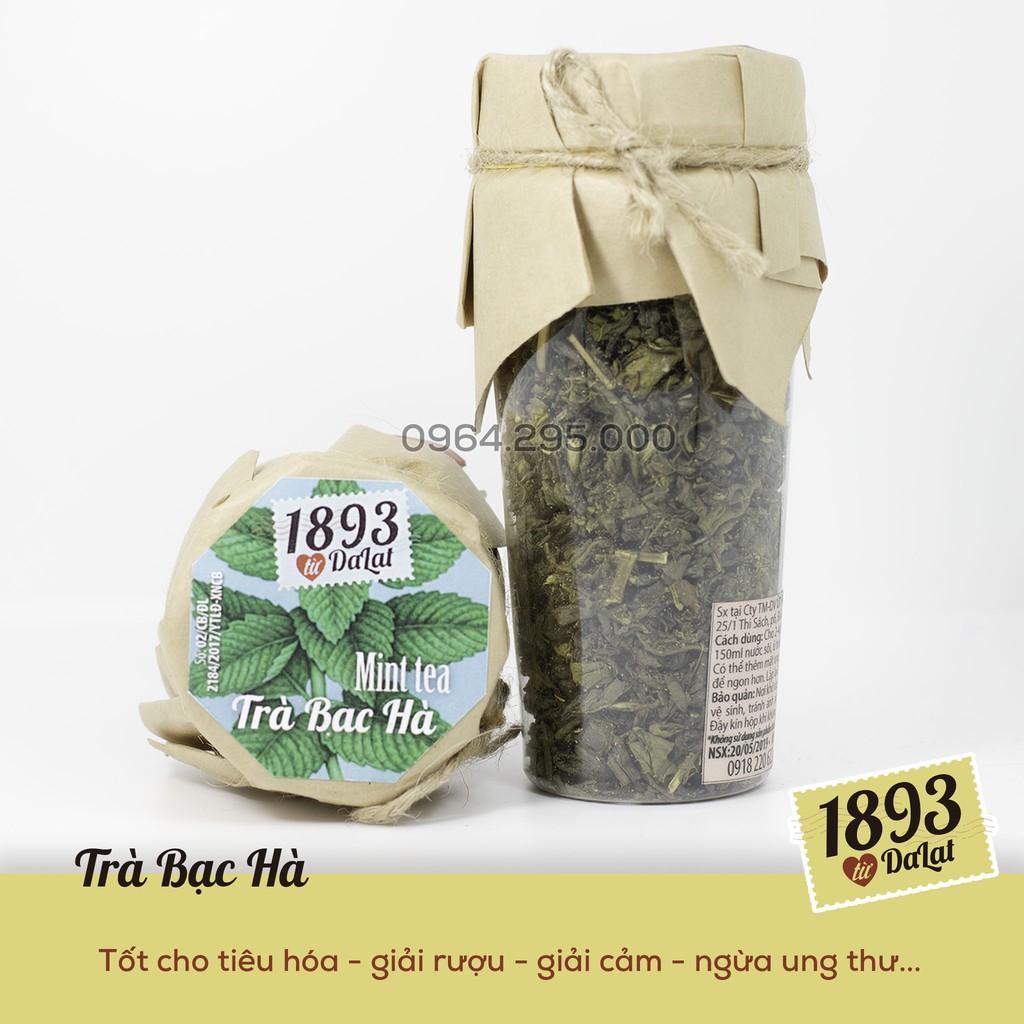 Trà Bạc Hà Đà Lạt 1893 vị thơm ngon 40gr (hàng có sẵn)