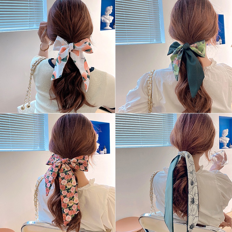 Dây Cột Tóc Ruy Băng Phong Cách Hàn Quốc Cổ Điển Thời Trang Cho Nữ