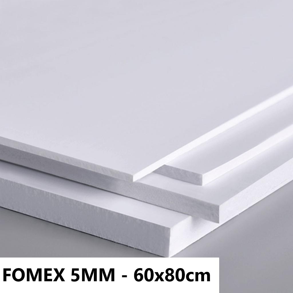 Tấm Bìa FOMEX 5mm Kích Thước A1 60x80cm Trắng Dùng Làm Mô Hình Kiến Trúc, Decor, Decal, Tranh, Kệ Tủ, Handmade...