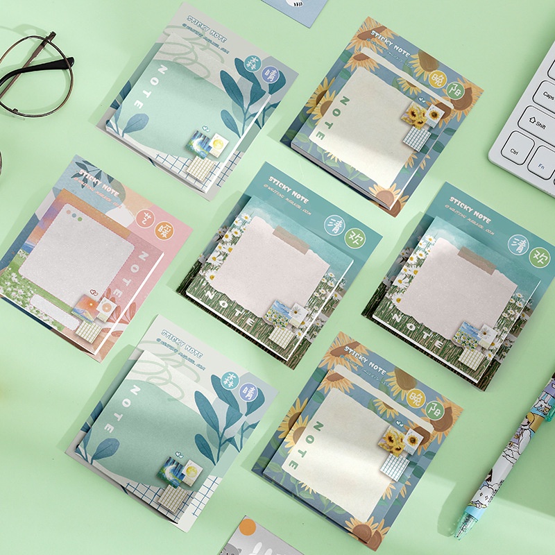 Giấy Dán Ghi Chú Họa Tiết Hoạt Hình Dễ Thương Phong Cách Hàn Quốc
