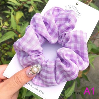 BUỘC TÓC - CỘT TÓC VẢI SCRUNCHIES CARO