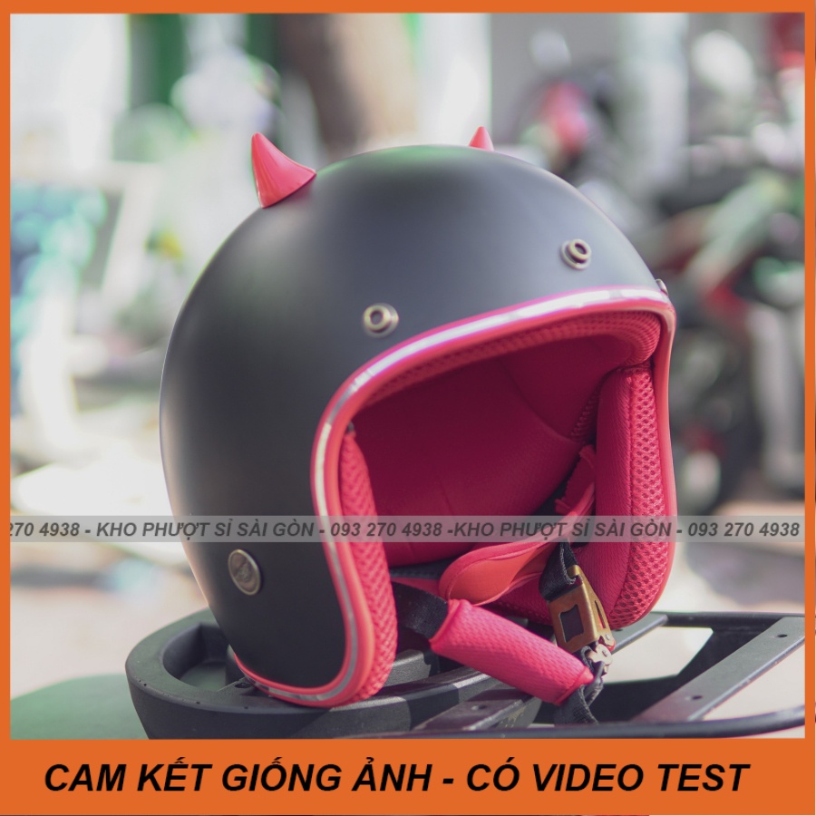 Phụ kiện sừng nhựa gắn mũ bảo hiểm 3/4 siêu kute - Sừng nhọn mini kèm keo gắn nón giá rẻ