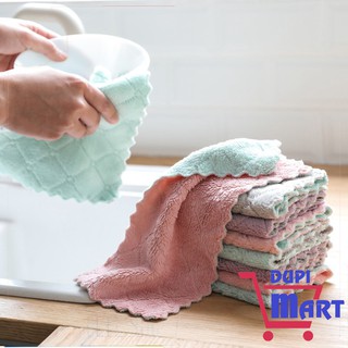 [TIỆN ÍCH] Khăn Lau Chén Bát Mini 2 Màu Đa Năng Tiện Lợi Siêu Thấm Hút Sợi Vải  Mềm Mại - DupiMart