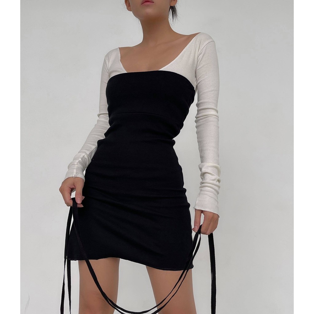 VINTAGEGOUT SET ĐẦM KHOÉT MỘT BÊN | BigBuy360 - bigbuy360.vn