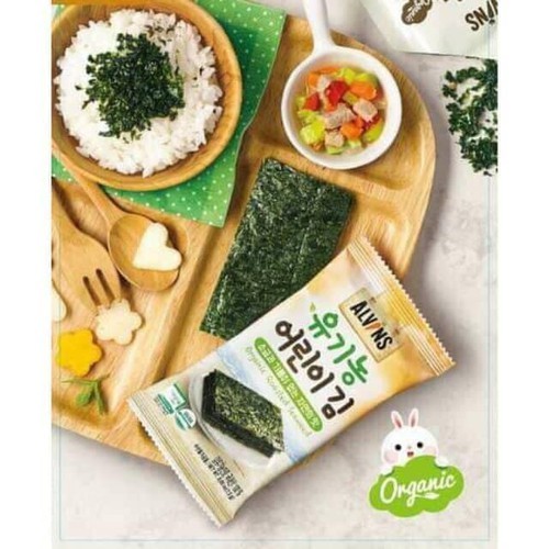 [Tặng gia vị rắc cơm]Rong Biển Tách Muối Ăn Liền ORGANIC ALVIN cho bé ăn dặm 9M+