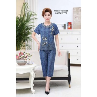 Bộ quần áo mặc nhà cho nữ trung tuổi, bộ quần áo cho bà, cho mẹ MF54