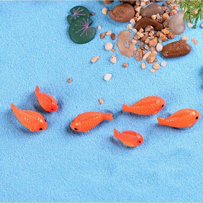 Set 10 mô hình cá / sen trang trí sân vườn