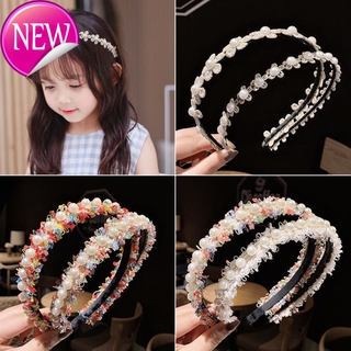 Băng Đô Ren Hoa Đính Ngọc Trai Chống Trượt Phong Cách Hàn Quốc Cho Bé Thẻ