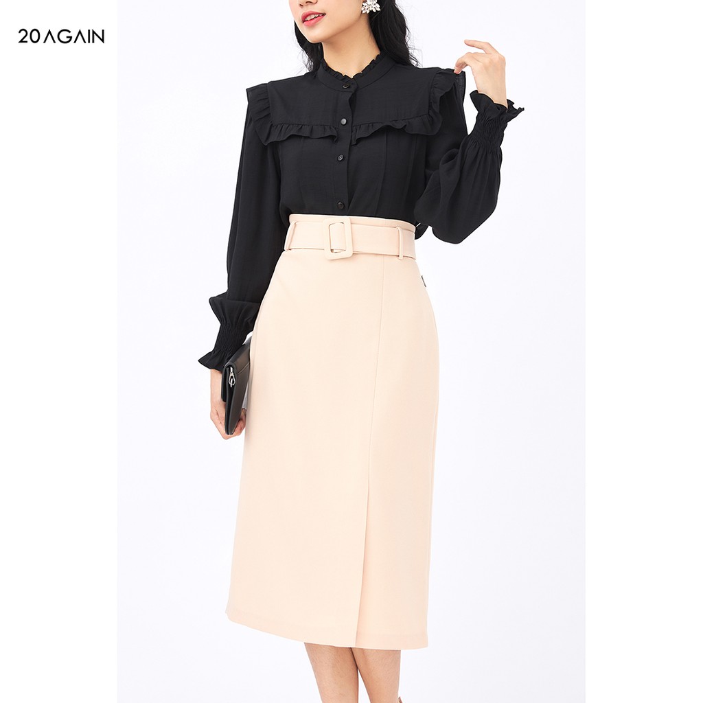 Áo sơ mi Croptop bèo ngực 20Again vừa năng động vừa nữ tính ASA1853
