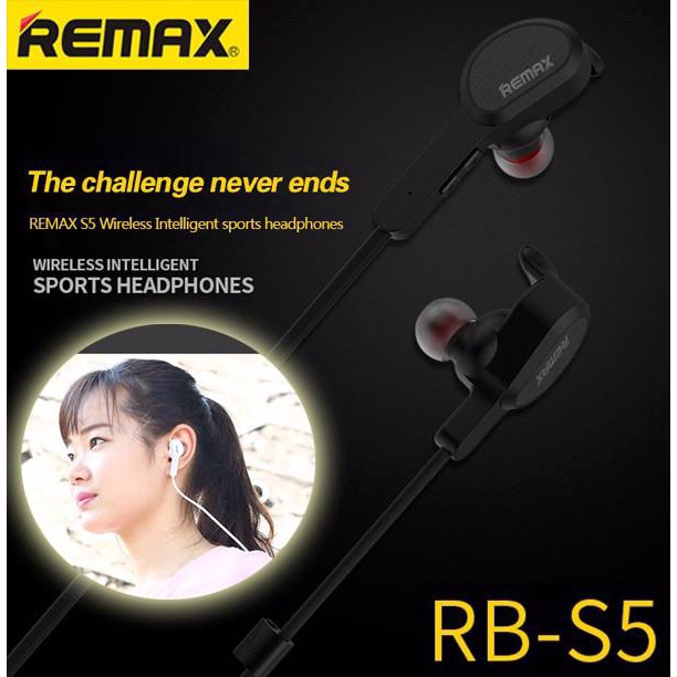 Tai nghe thể thao Remax kết nối Bluetooth 4.1 có nam châm màu đen trắng