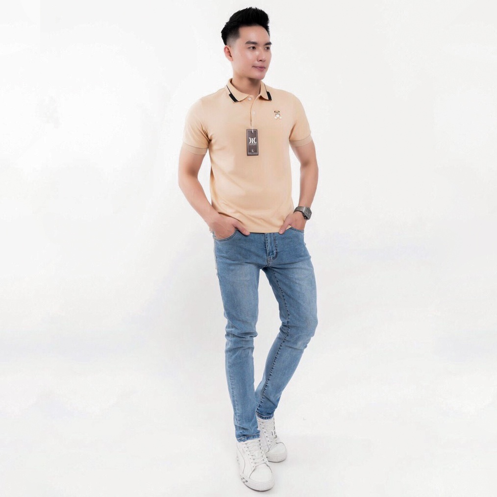 Áo Polo Nam Ngắn Tay cổ bẻ họa tiết Thêu gấu chất liệu vải Cotton cao cấp
