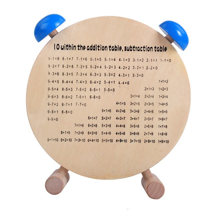 Đồng hồ trẻ em bằng gỗ Giáo cụ Montessori đồ chơi trẻ em học cách xem kim giờ kim phút học phép tính cộng và trừ