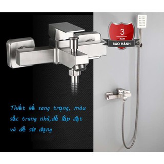 Bộ sen vòi tắm nóng lạnh thân hộp vuông OS818 chất liệu inox 304 nguyên khối + Dây dẫn nước vòi sen + Tay sen vuông + Gá
