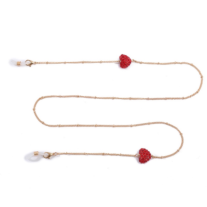 Dây đeo mắt kính chống thất lạc hình trái tim đính đá