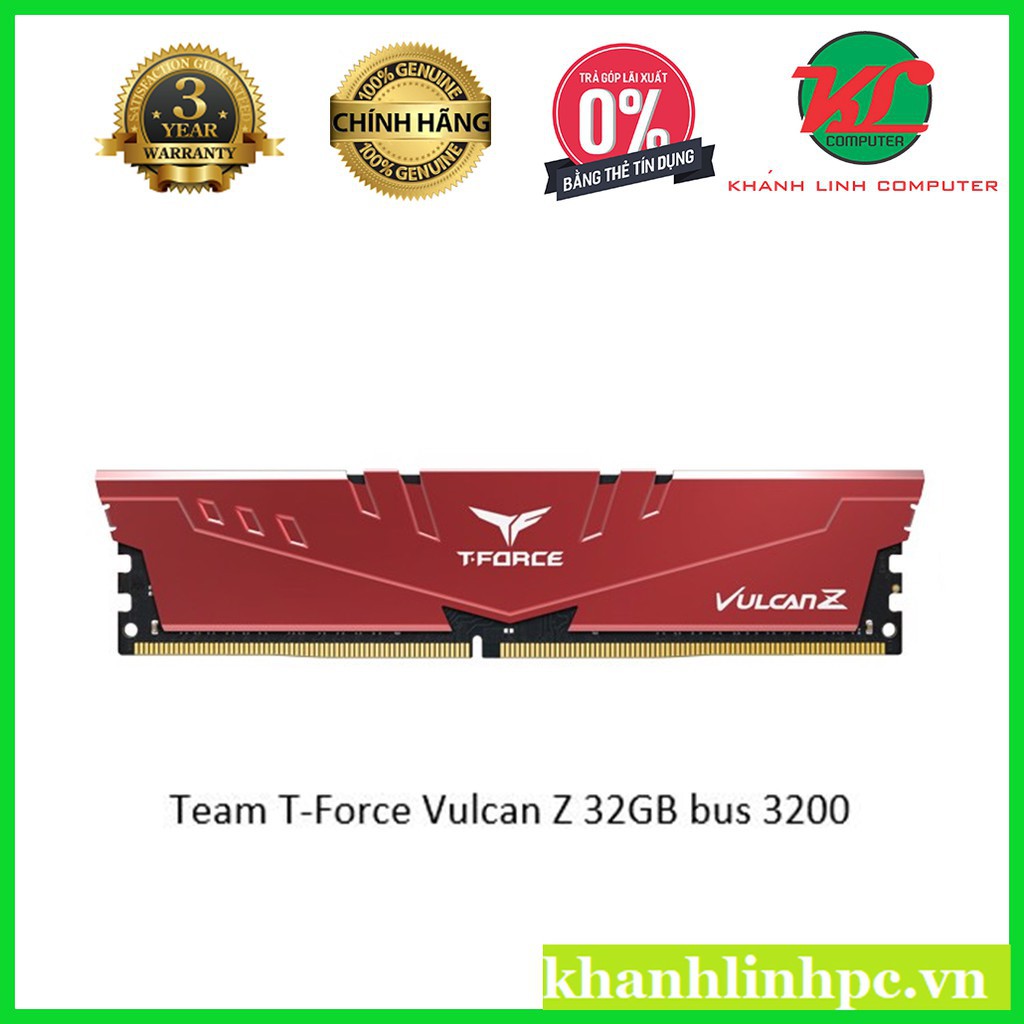 Bộ nhớ RAM DDR4 Team T-Force Vulcan Z 32GB/64GB bus 3200 mới 100% chính hãng 95
