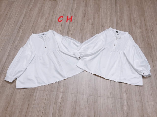 Áo sơmi baby doll cúc gỗ COU877