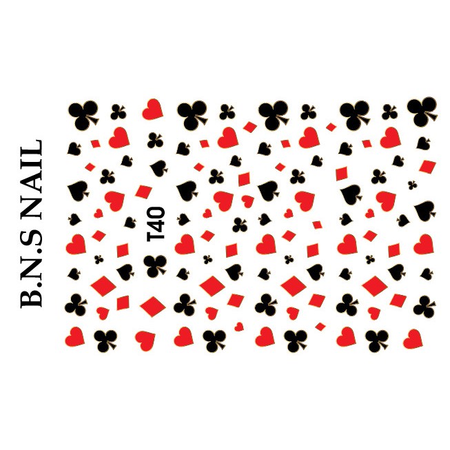 Sticker Lá Bài - Sticker hot trent - Miếng dán móng tay