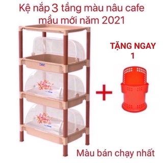 Kệ Nhựa úp chén, Trạn úp bát nhiều tầng có nắp đậy Việt Nhật Cao Cấp