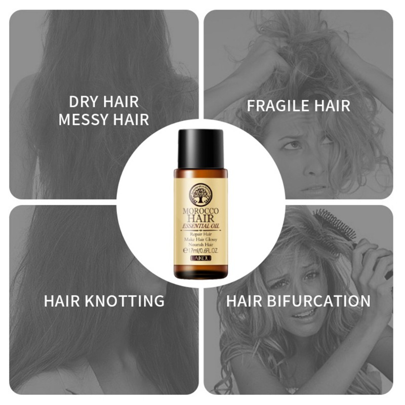 Morocco Argan Hair Essential Oil Nourishing Hair Scalp Repair Damaged Dry Split Hair Hair Care Oil 17ml