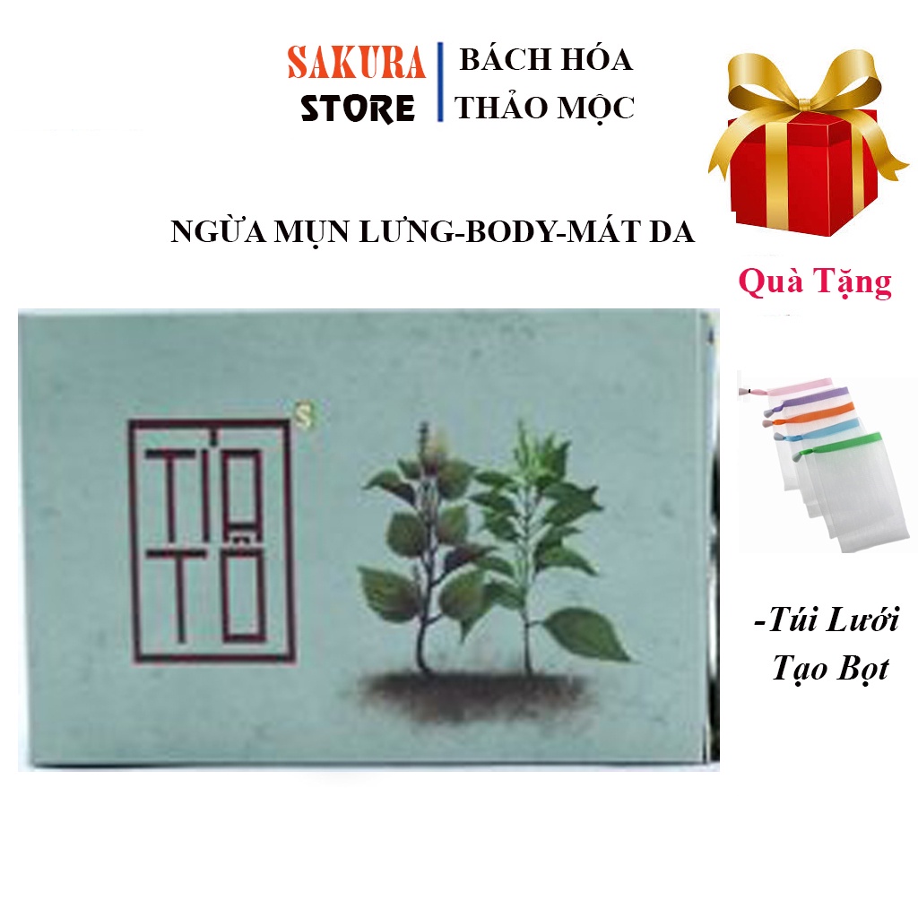Xà Bông Sinh Dược Tía Tô -Xà Bông Mát Da,Ngừa Mụn.