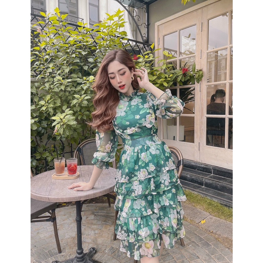 Đầm hoa tầng chất liệu voan lụa 🔸 CỰC XINH 🔸 đầm xòe được làm bằng chất liệu cao cấp, đường may tinh xảo, sắc nét | BigBuy360 - bigbuy360.vn