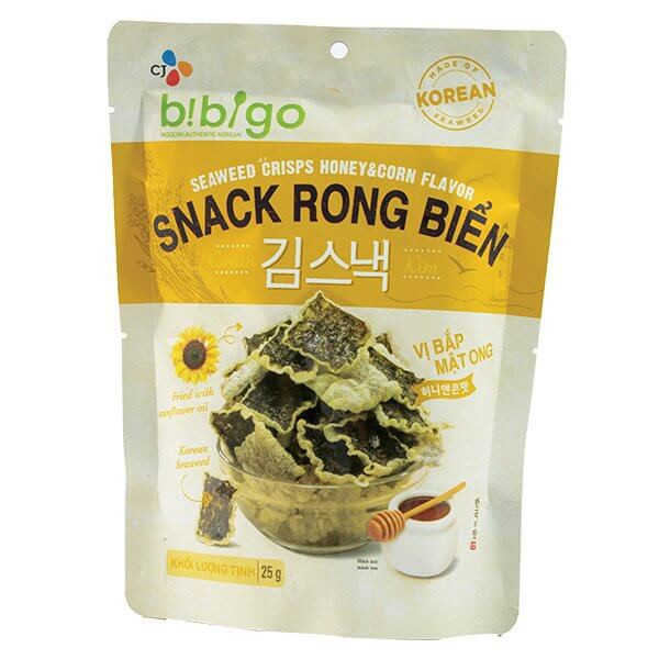 SNACK RONG BIỂN BIBIGO VỊ BẮP MẬT ONG 25G