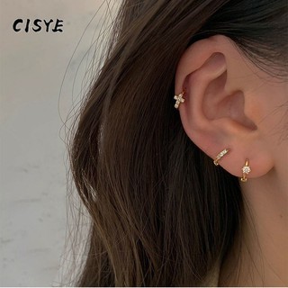 Khuyên Tai Tròn Mạ Vàng Đính Đá Zircon