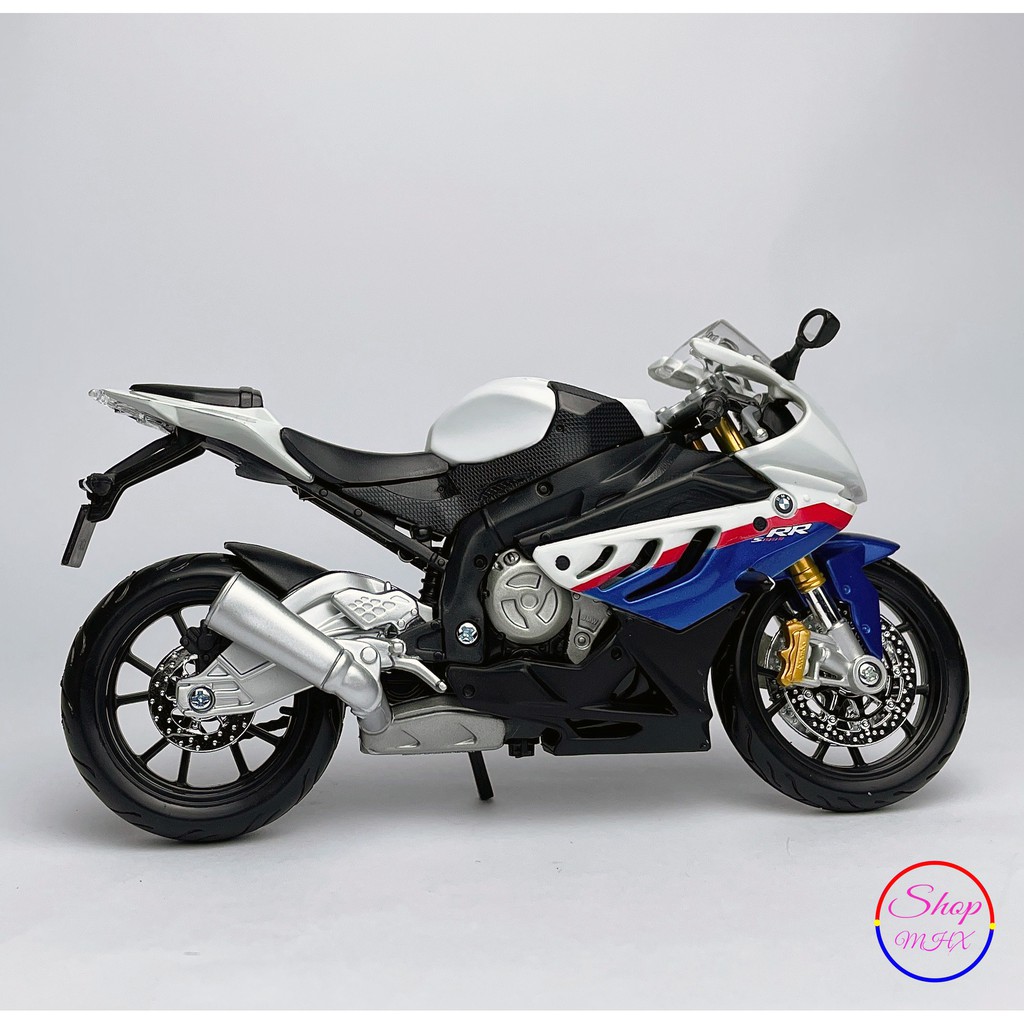 Xe mô hình mô tô BMW S1000RR TẶNG KÈM BIỂN SỐ tỉ lệ 1:12 hãng Maisto