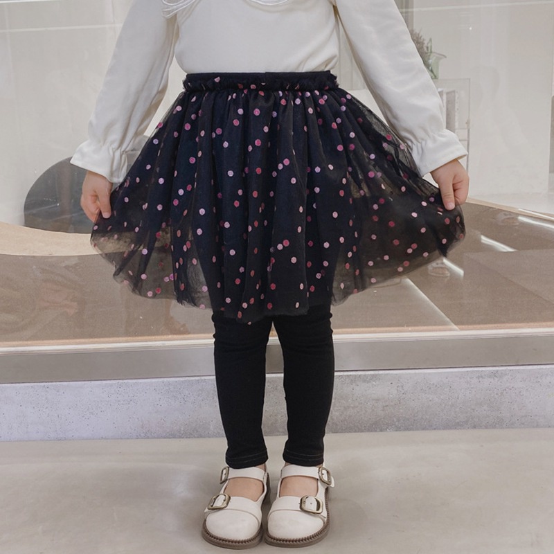 Quần legging giả váy lưng thun co giãn thời trang cho bé
